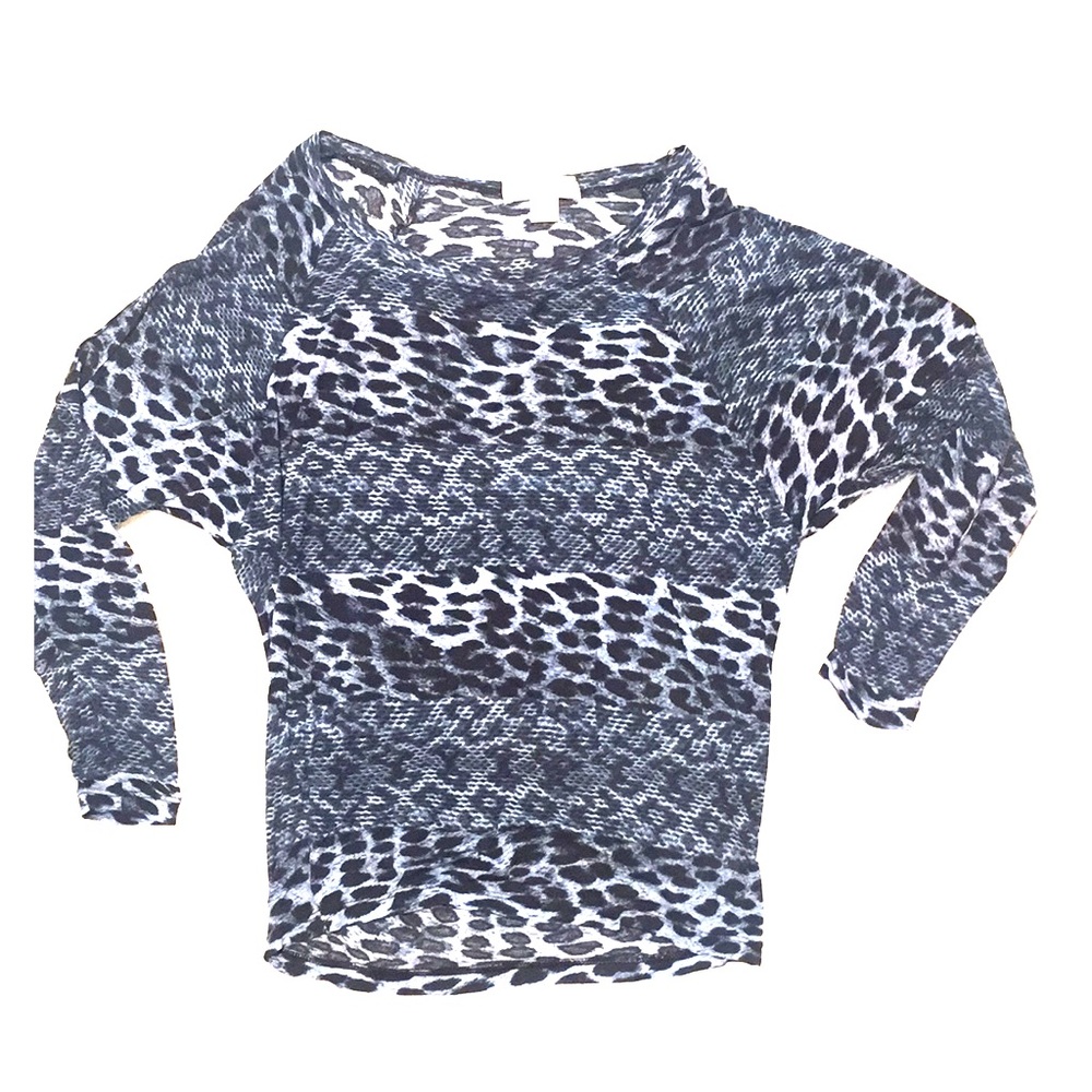Michael Kors Blue Animal Print Shirt Woman’s XS
